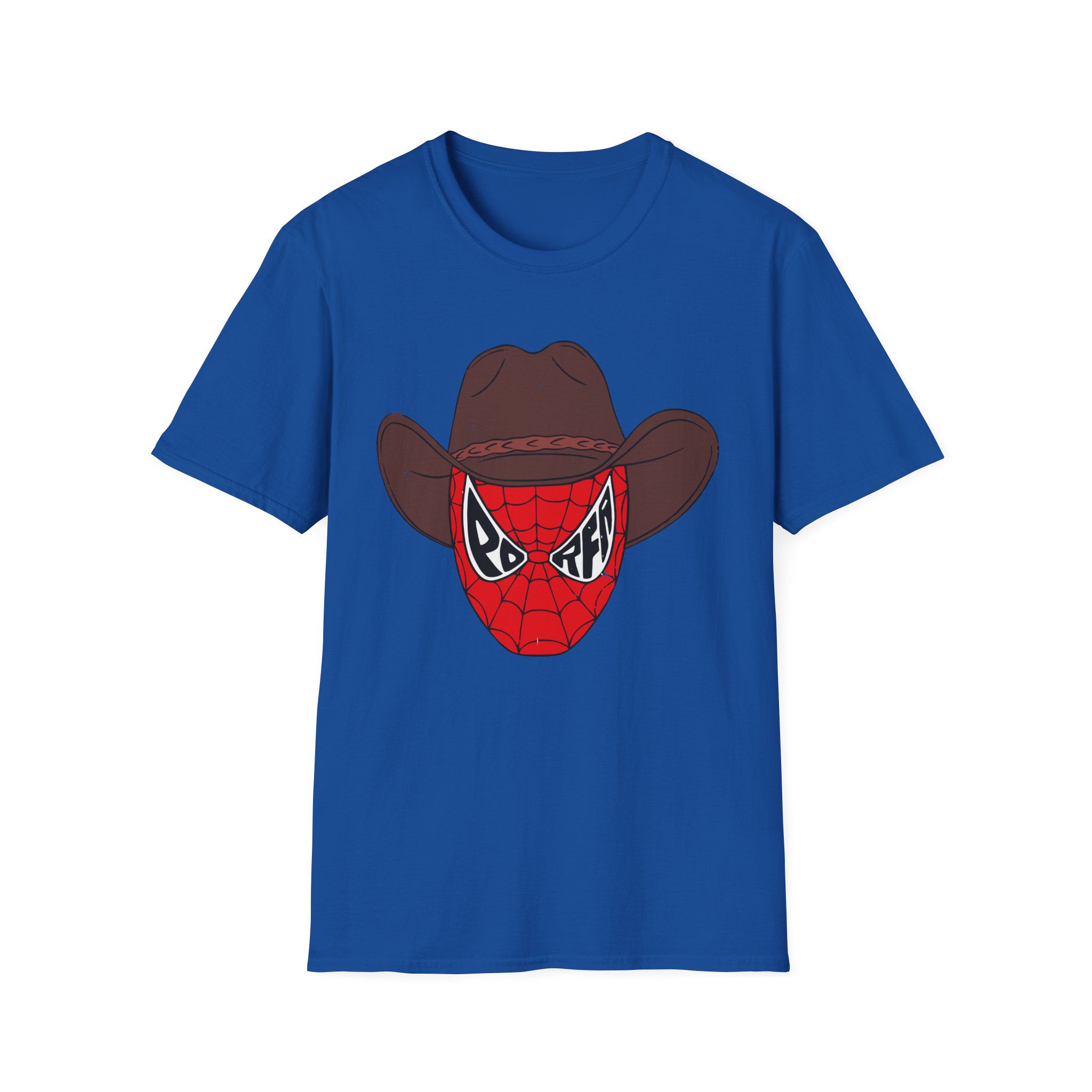 Porfa Spider Man Cowboy Hat Unisex Softstyle T-Shirt
