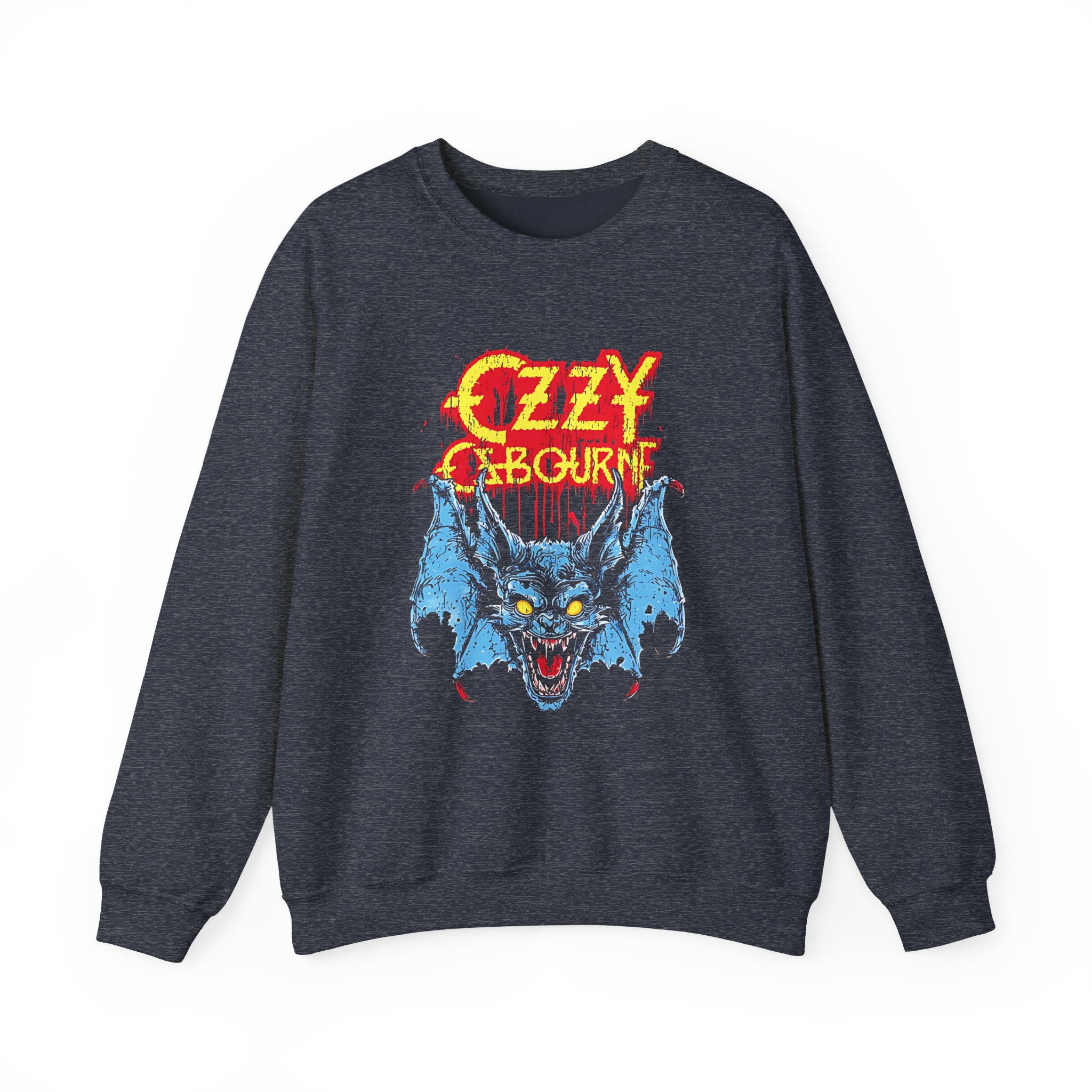 Ozzy Osbourne Glowing Eyes Bat Unisex Heavy Blendâ„¢ Crewneck Sweatshirt