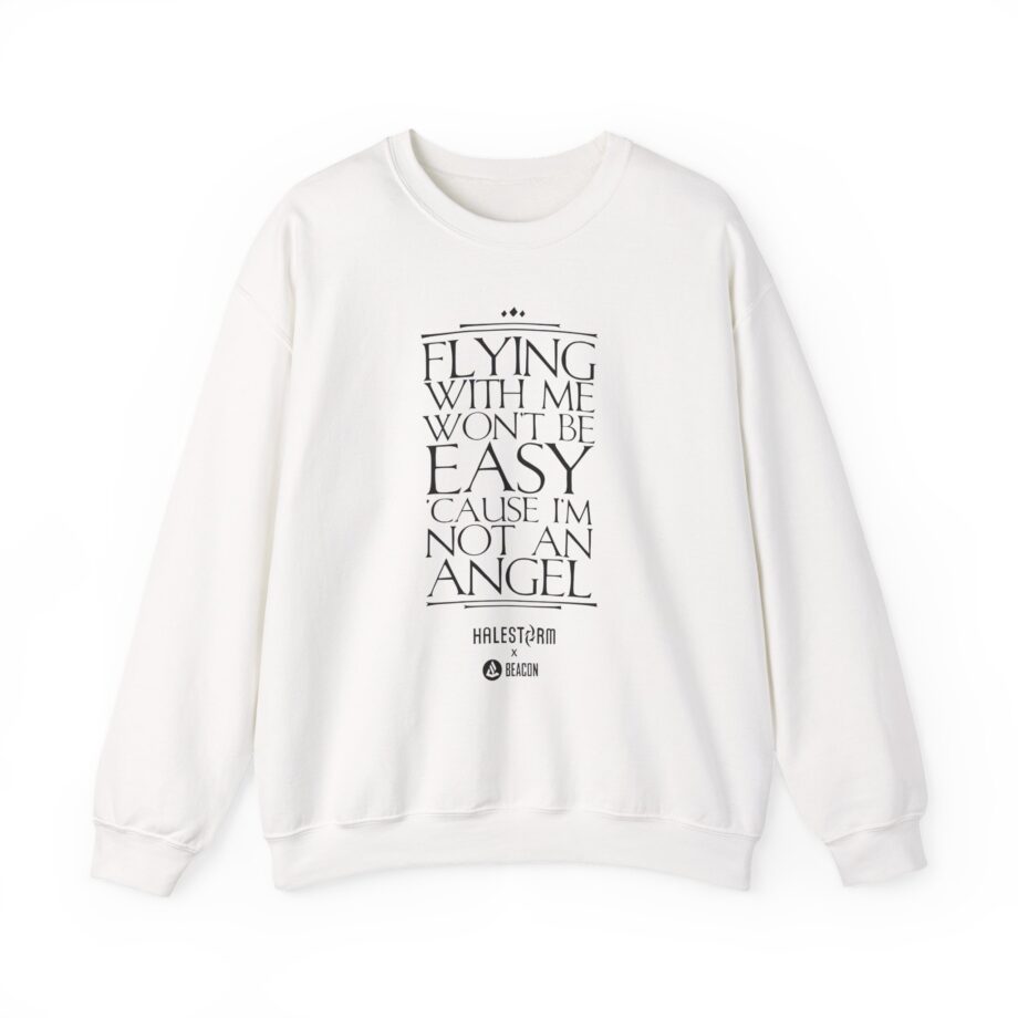 Halestorm Flying With Me Won't Be Easy 'cause I'm Not an Angel Unisex Heavy Blend™ Crewneck Sweatshirt