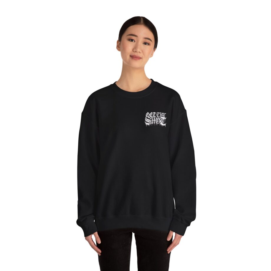 Get the Shot Merciless Destruction Unisex Heavy Blend™ Crewneck Sweatshirt