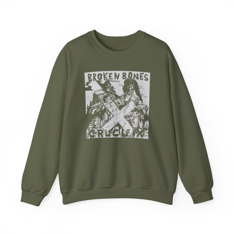 Broken Bones Crucifix Unisex Heavy Blend Crewneck Sweatshirt