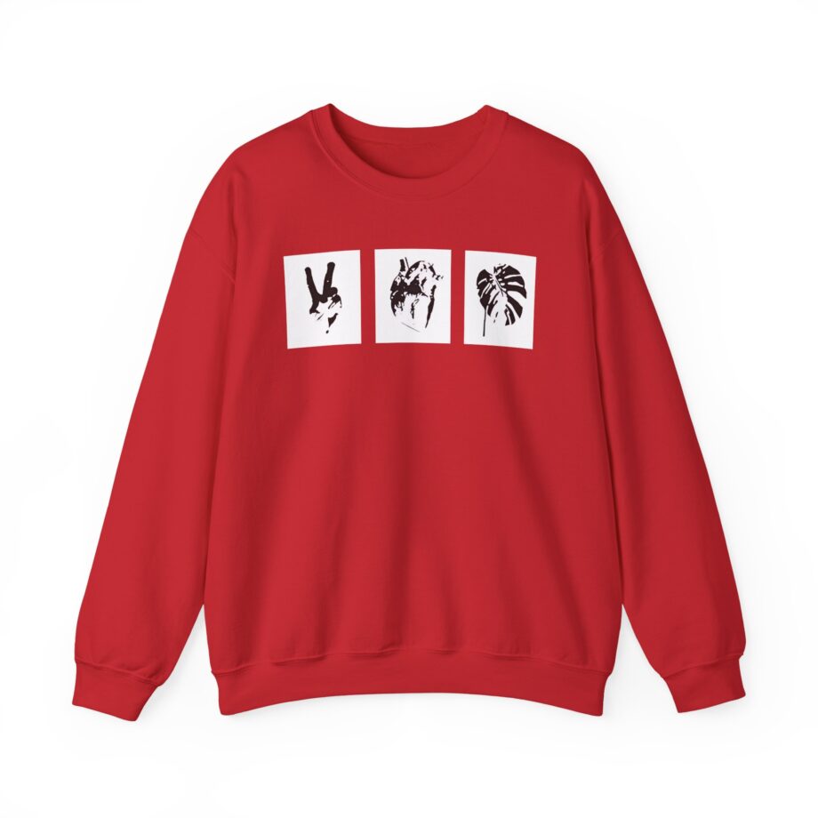 Mumbo Jumbo Peace, Love and Heavy Metal Unisex Heavy Blend™ Crewneck Sweatshirt