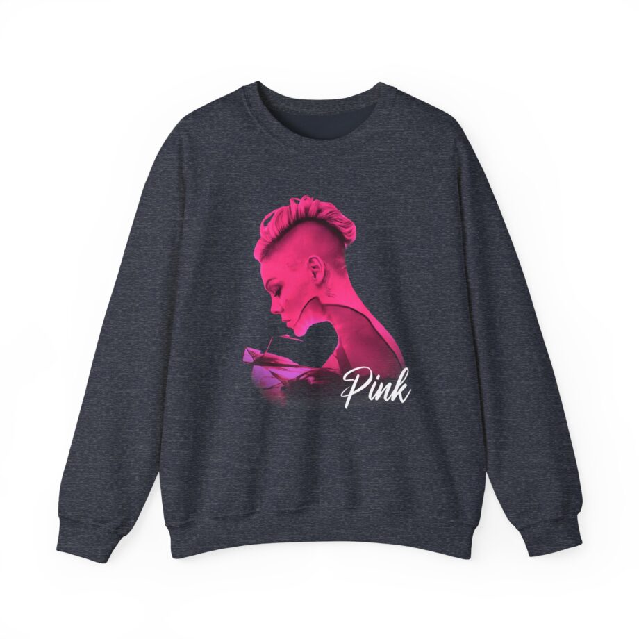 P!nk Silhouette Photo Peach Unisex Heavy Blend™ Crewneck Sweatshirt