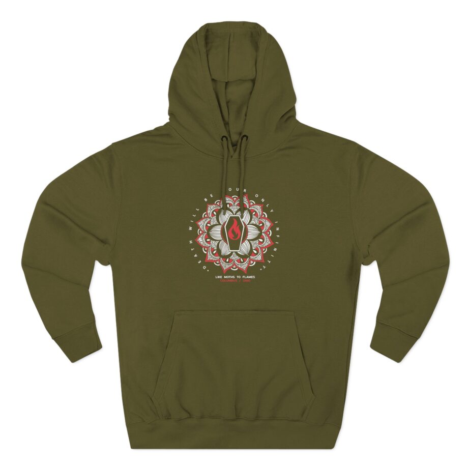 Like Moths to Flames Three-Panel Fleece Hoodie
