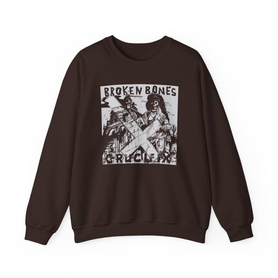Broken Bones Crucifix Unisex Heavy Blend Crewneck Sweatshirt