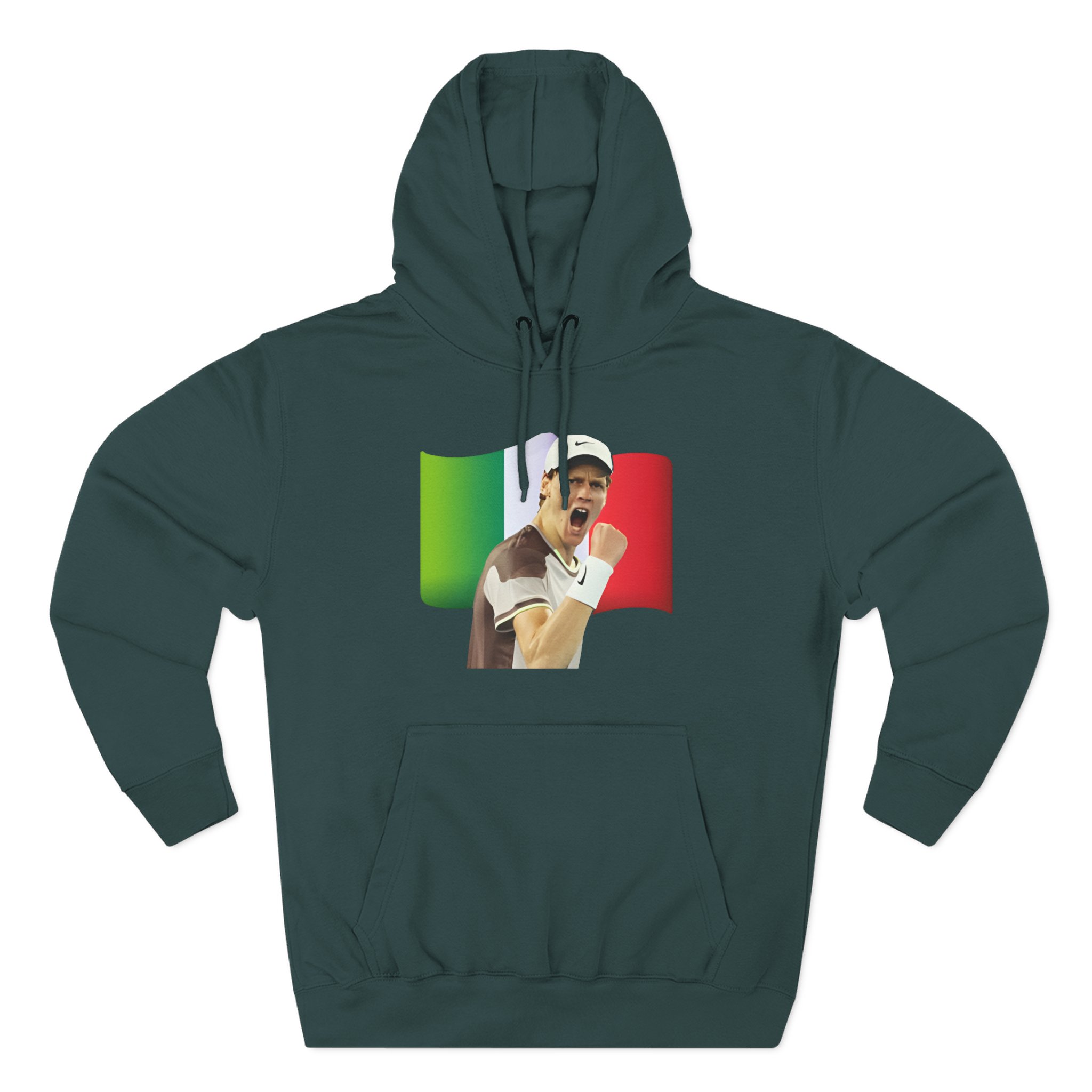 Jannik Sinner Italian Tennis Star Fan Three-Panel Fleece Hoodie