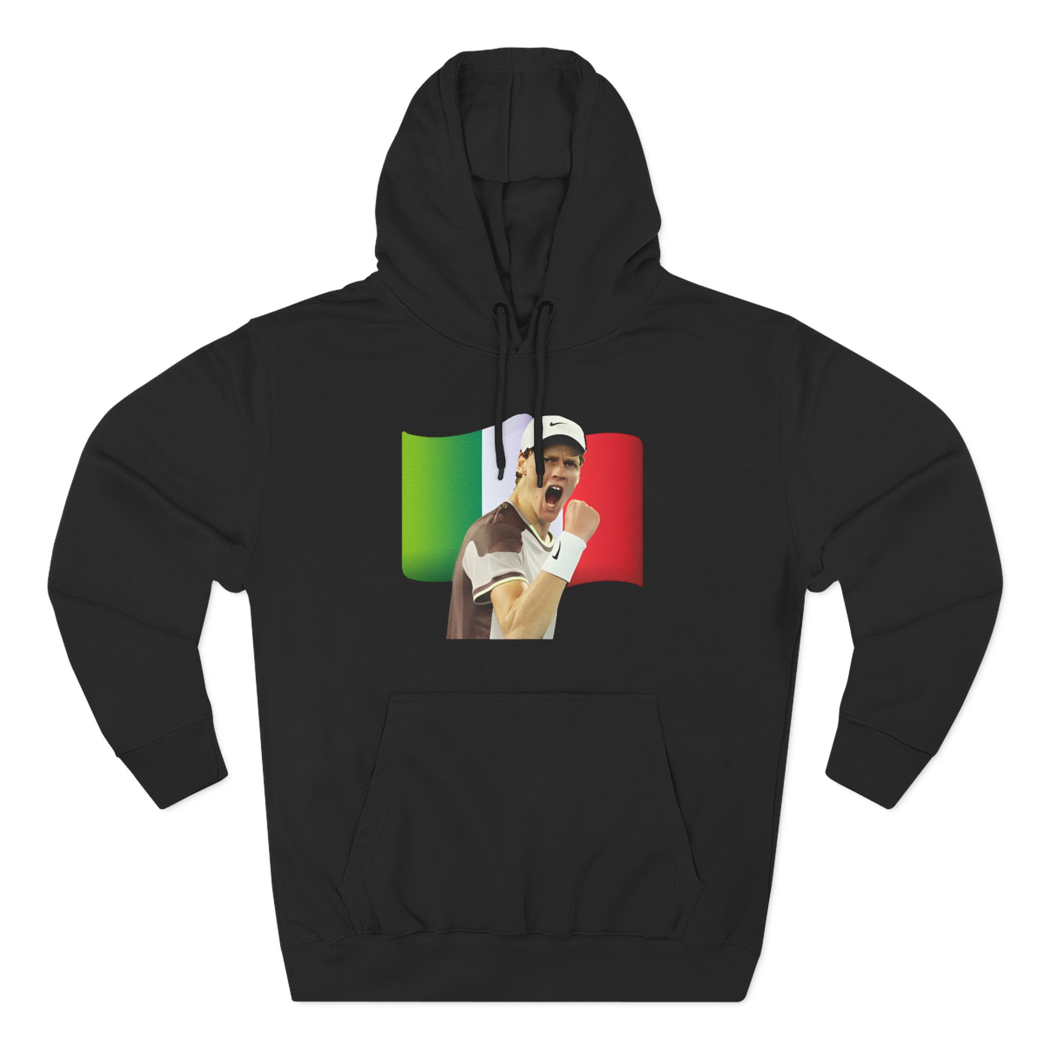 Jannik Sinner Italian Tennis Star Fan Three-Panel Fleece Hoodie