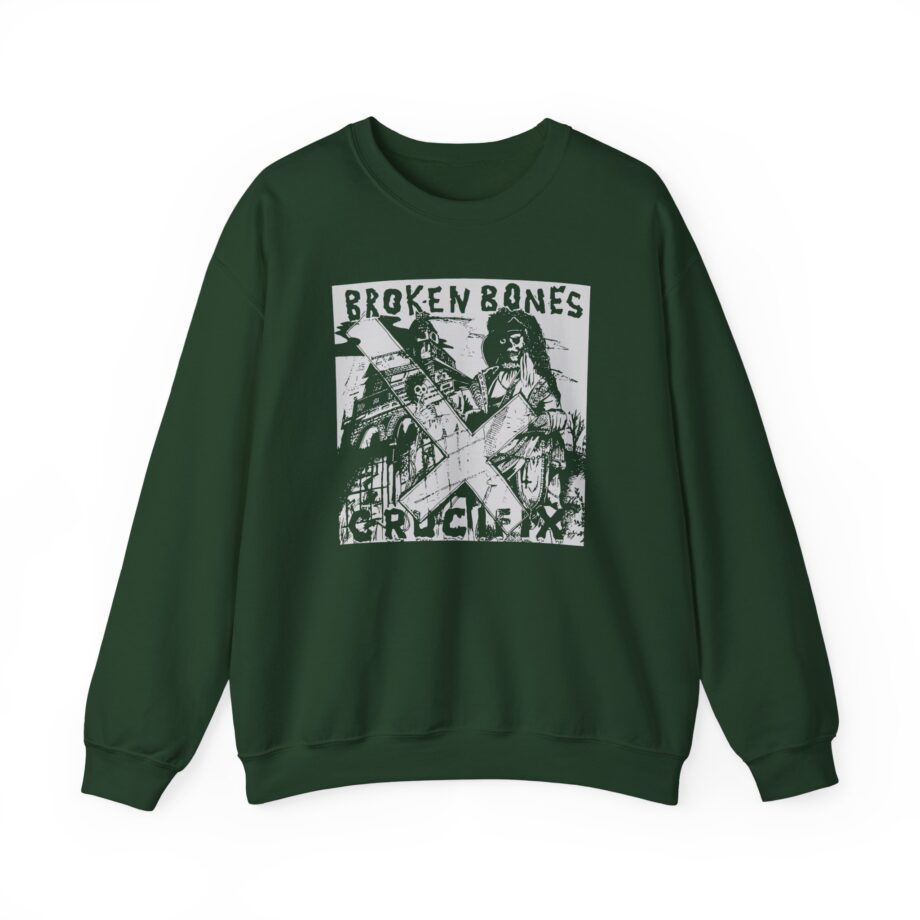 Broken Bones Crucifix Unisex Heavy Blend Crewneck Sweatshirt
