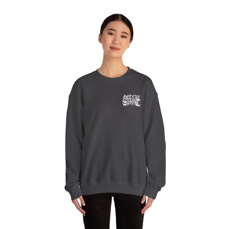 Get the Shot Merciless Destruction Unisex Heavy Blend™ Crewneck Sweatshirt