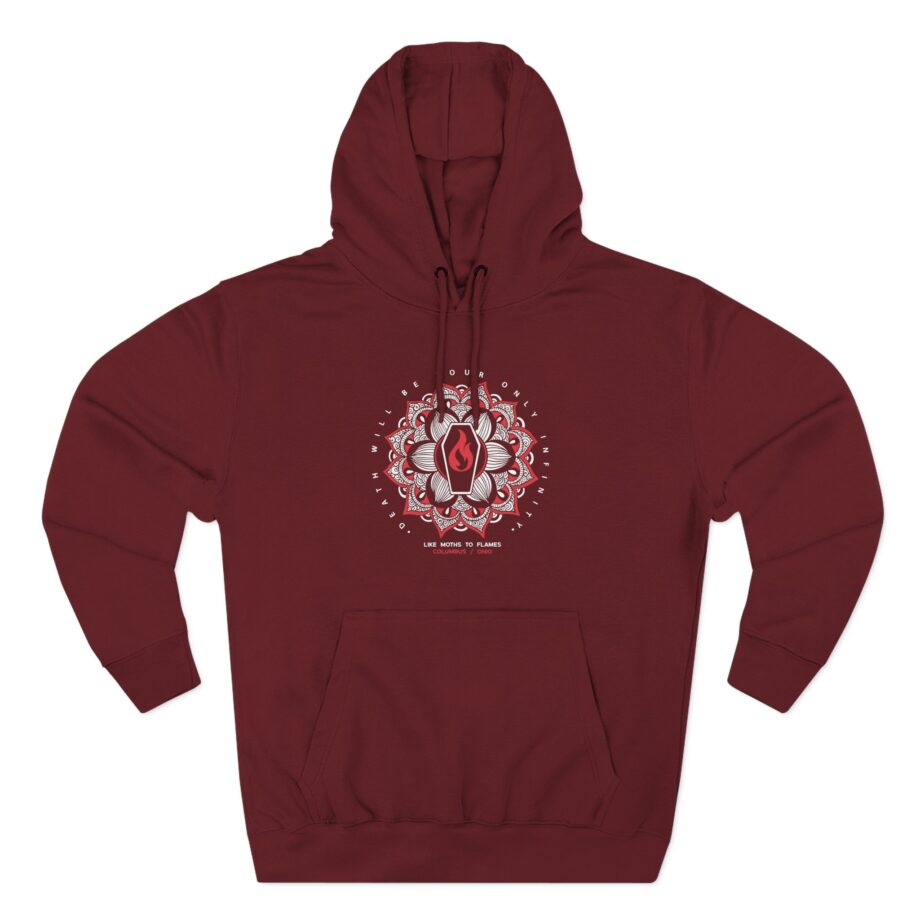 Like Moths to Flames Three-Panel Fleece Hoodie