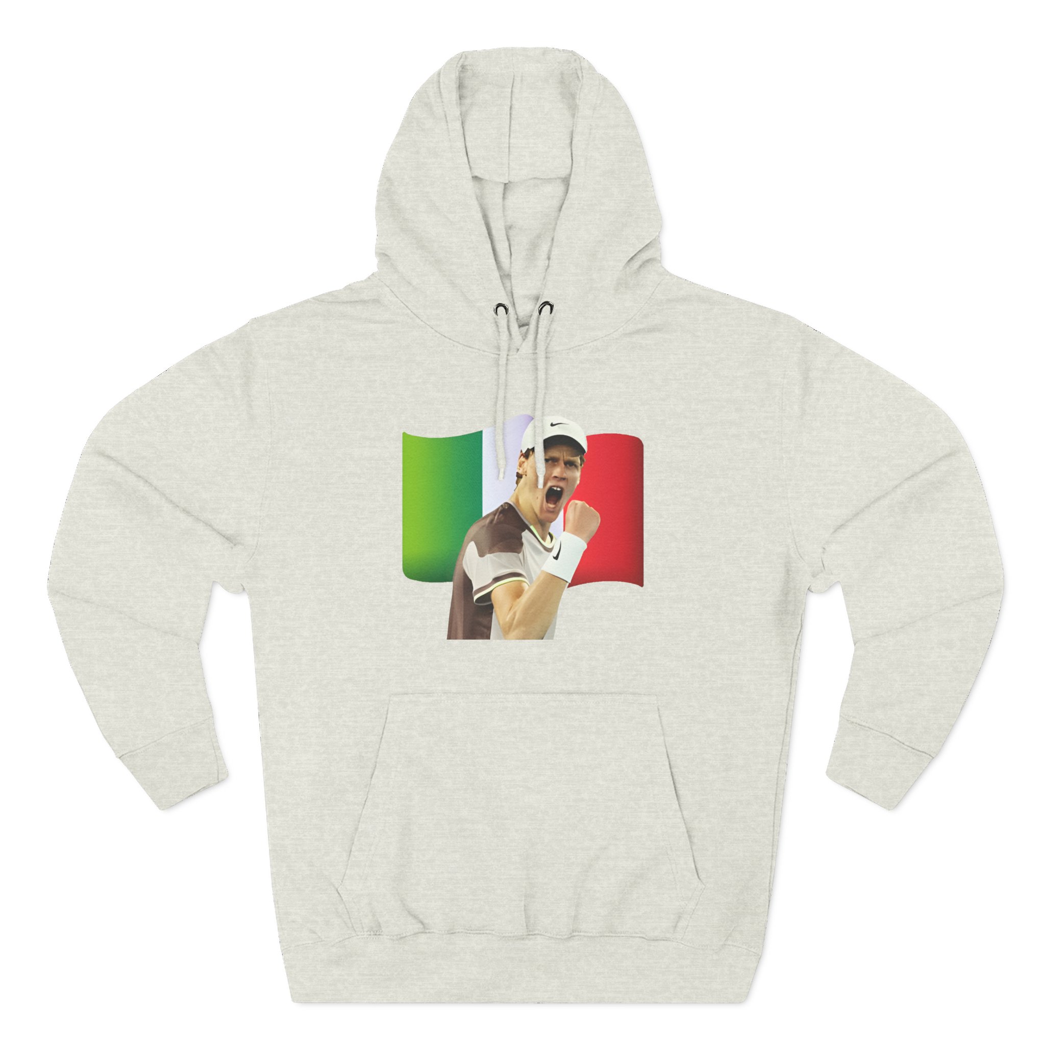 Jannik Sinner Italian Tennis Star Fan Three-Panel Fleece Hoodie