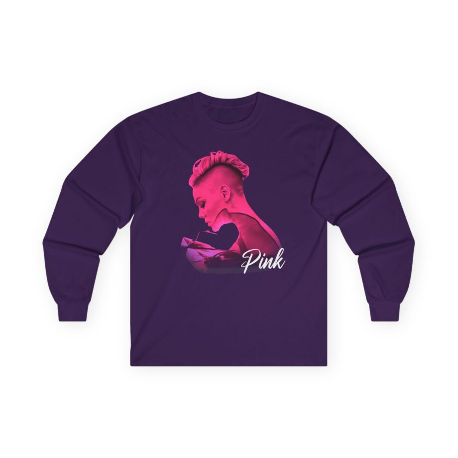 P!nk Silhouette Photo Peach Unisex Ultra Cotton Long Sleeve Tee