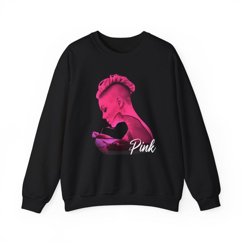 P!nk Silhouette Photo Peach Unisex Heavy Blend™ Crewneck Sweatshirt