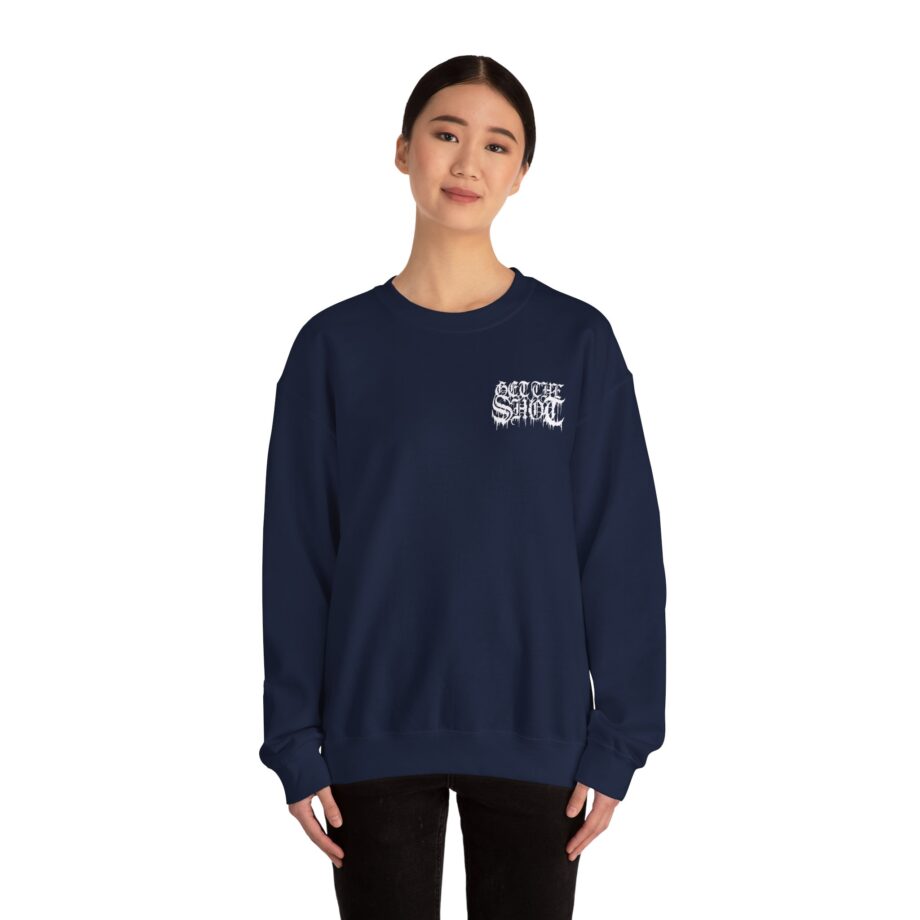 Get the Shot Merciless Destruction Unisex Heavy Blend™ Crewneck Sweatshirt