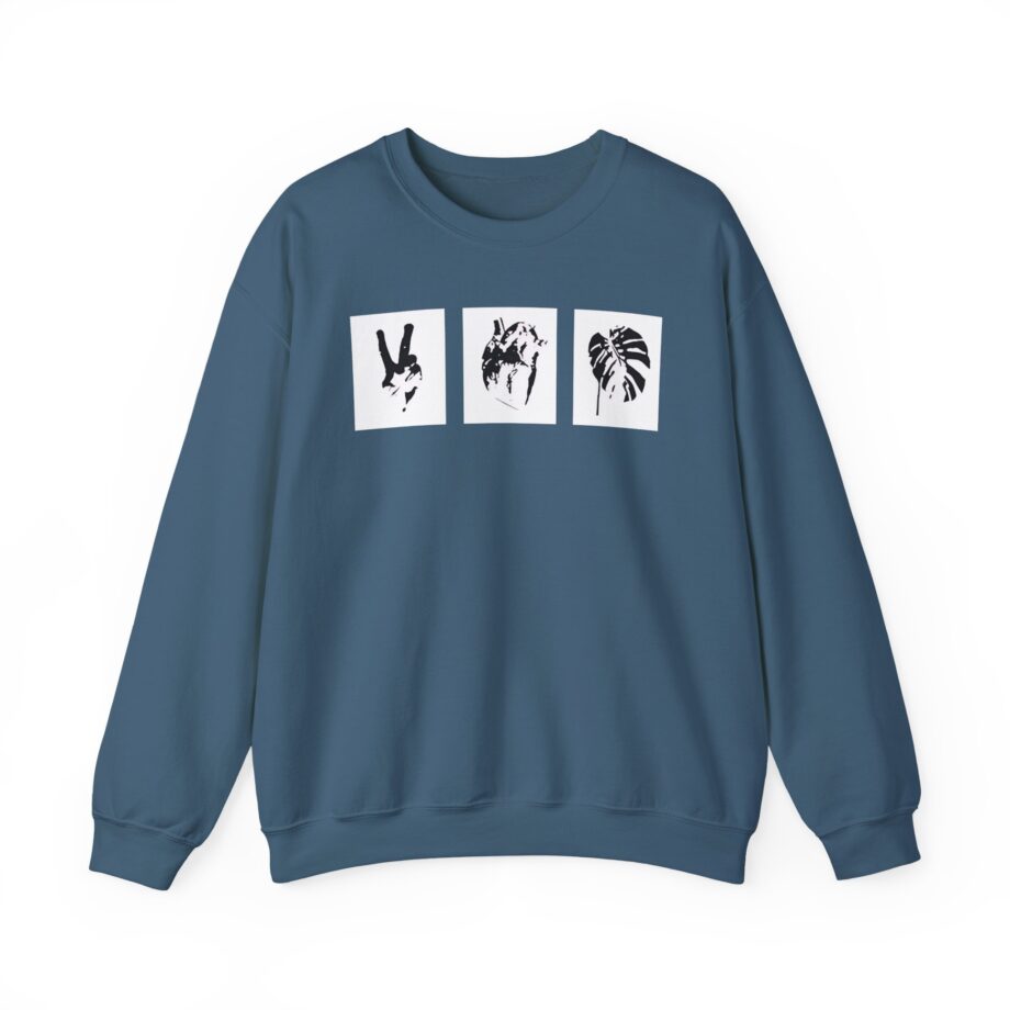 Mumbo Jumbo Peace, Love and Heavy Metal Unisex Heavy Blend™ Crewneck Sweatshirt