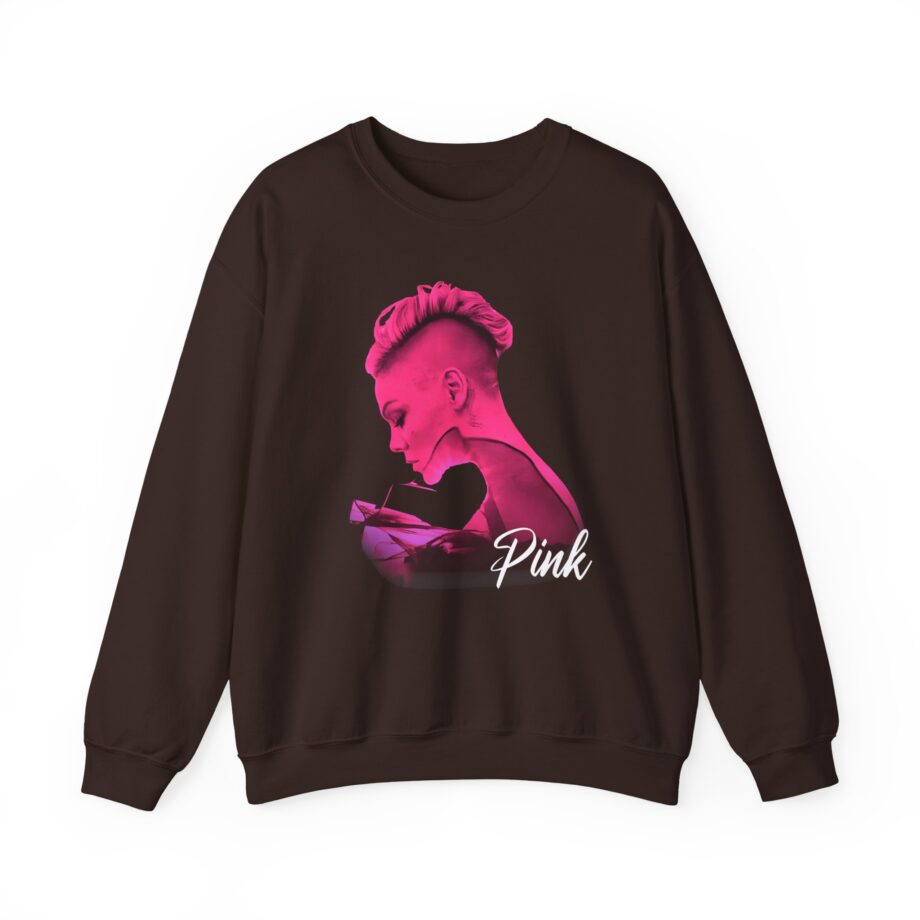 P!nk Silhouette Photo Peach Unisex Heavy Blend™ Crewneck Sweatshirt
