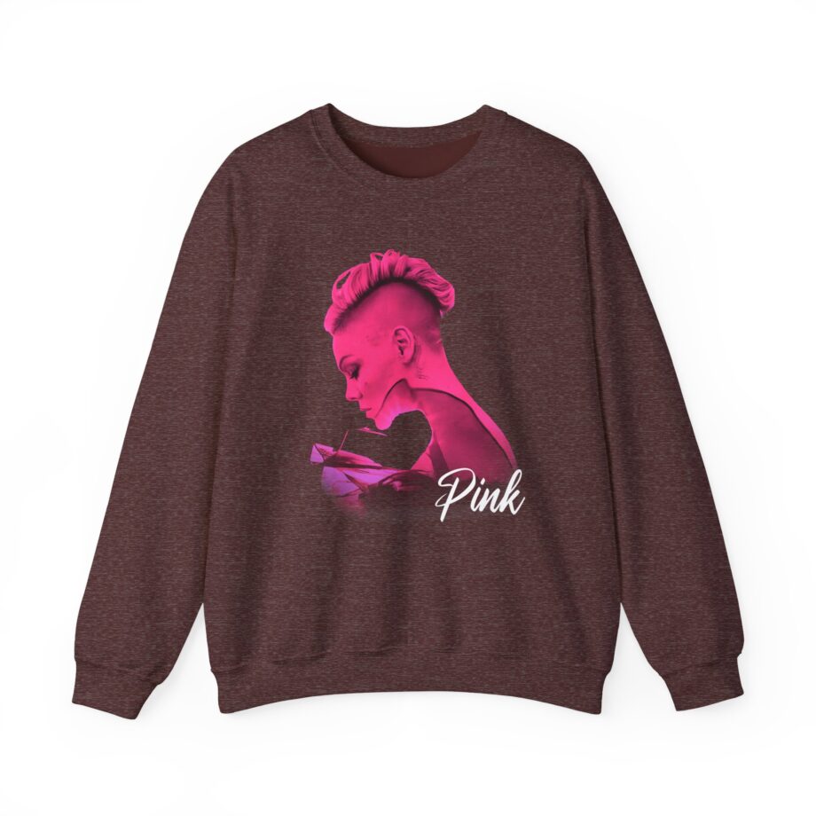 P!nk Silhouette Photo Peach Unisex Heavy Blend™ Crewneck Sweatshirt
