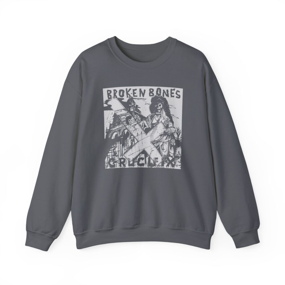 Broken Bones Crucifix Unisex Heavy Blend Crewneck Sweatshirt