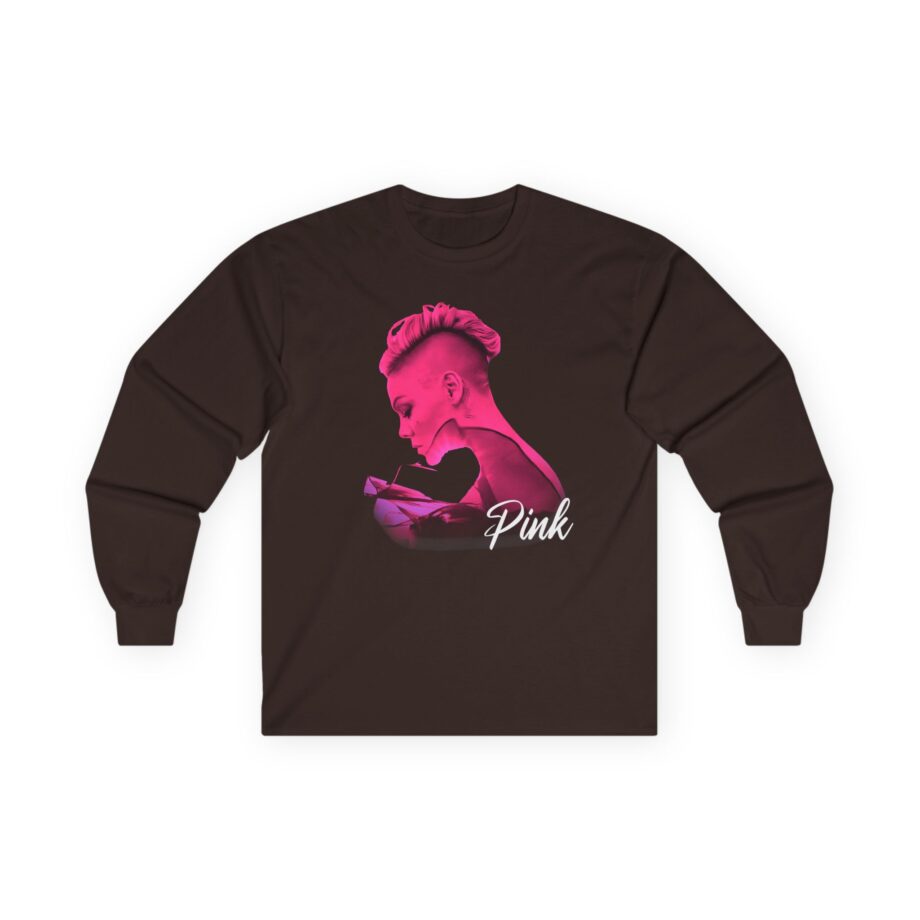 P!nk Silhouette Photo Peach Unisex Ultra Cotton Long Sleeve Tee