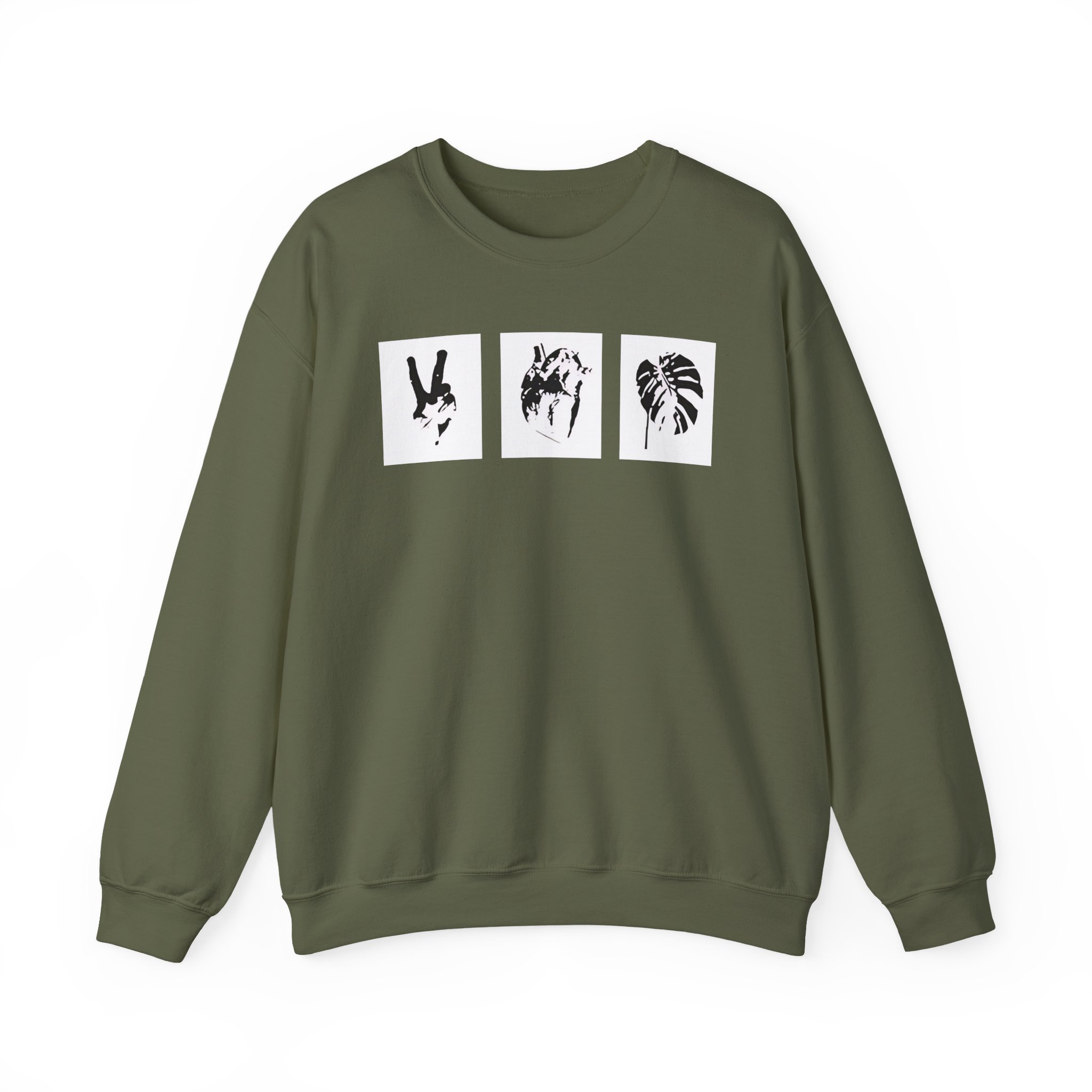 Mumbo Jumbo Peace, Love and Heavy Metal Unisex Heavy Blendâ„¢ Crewneck Sweatshirt