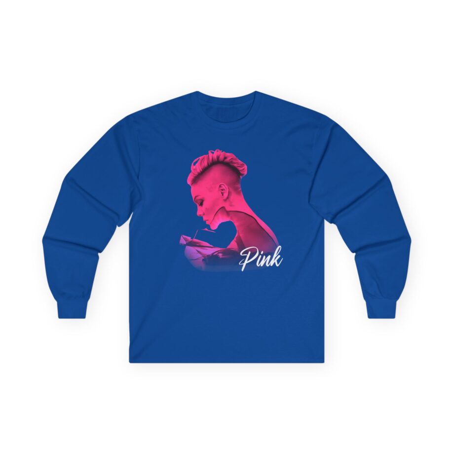 P!nk Silhouette Photo Peach Unisex Ultra Cotton Long Sleeve Tee