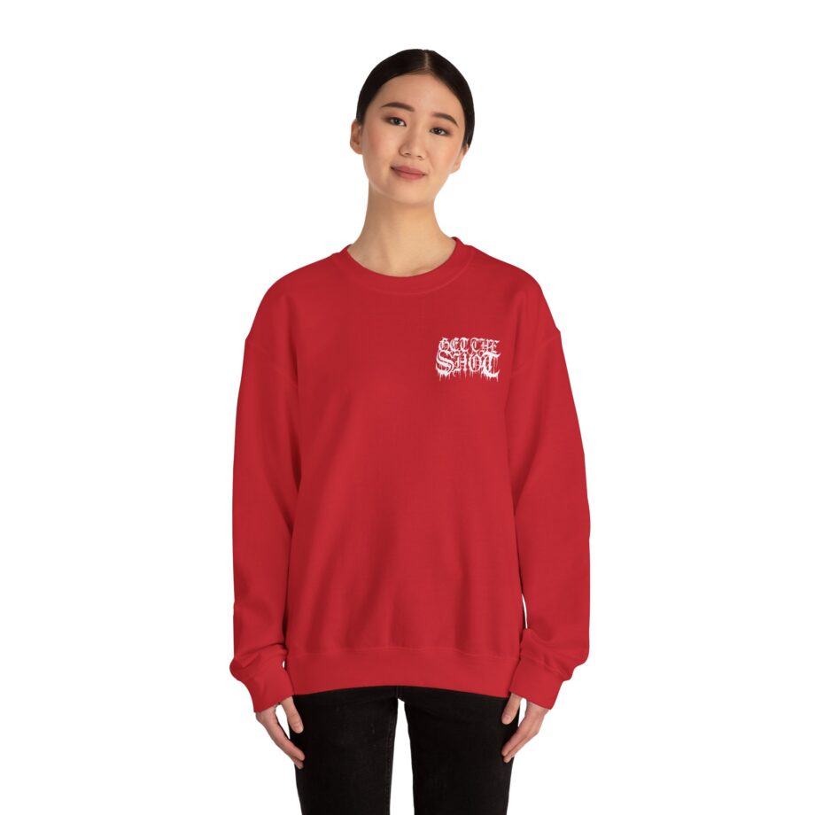 Get the Shot Merciless Destruction Unisex Heavy Blend™ Crewneck Sweatshirt