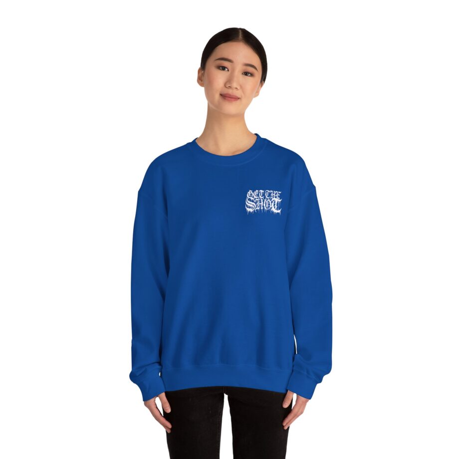 Get the Shot Merciless Destruction Unisex Heavy Blend™ Crewneck Sweatshirt