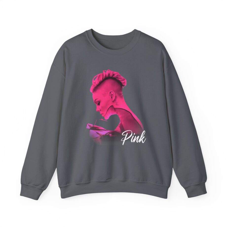 P!nk Silhouette Photo Peach Unisex Heavy Blend™ Crewneck Sweatshirt