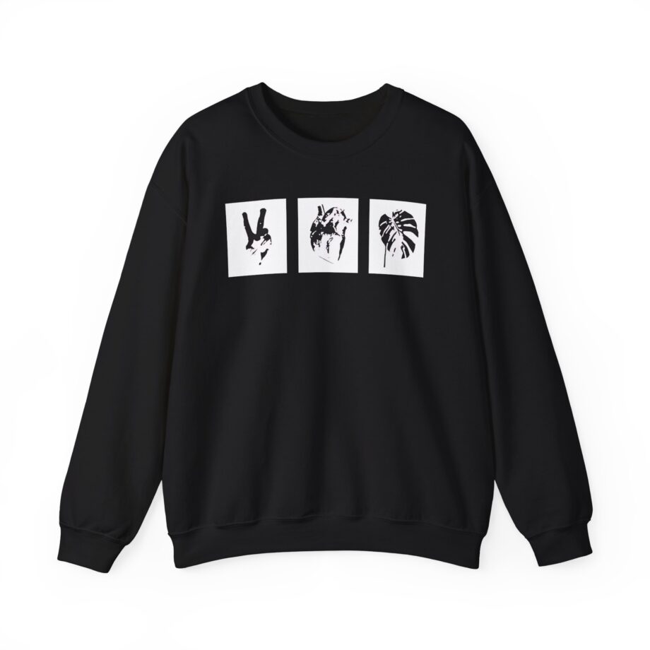 Mumbo Jumbo Peace, Love and Heavy Metal Unisex Heavy Blend™ Crewneck Sweatshirt