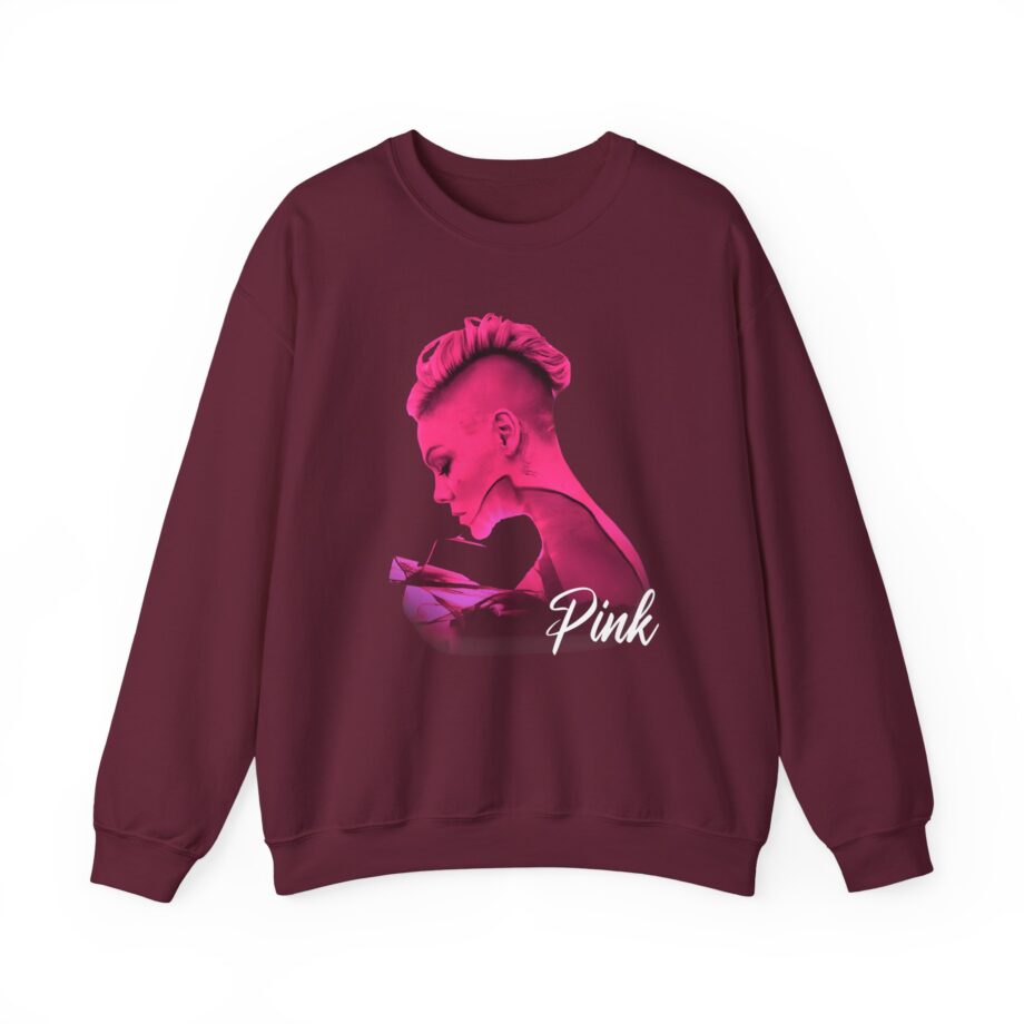 P!nk Silhouette Photo Peach Unisex Heavy Blend™ Crewneck Sweatshirt