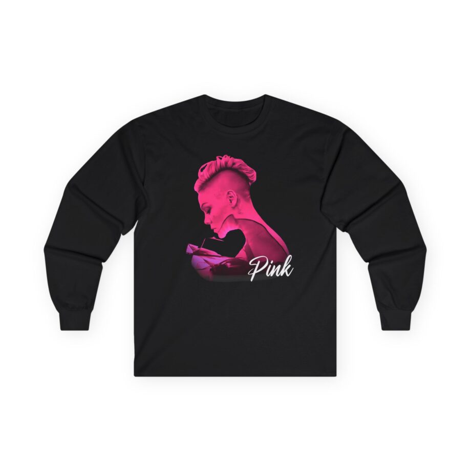 P!nk Silhouette Photo Peach Unisex Ultra Cotton Long Sleeve Tee