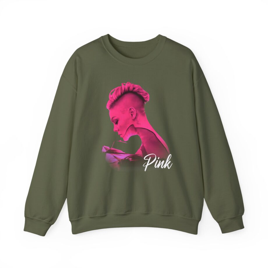 P!nk Silhouette Photo Peach Unisex Heavy Blend™ Crewneck Sweatshirt