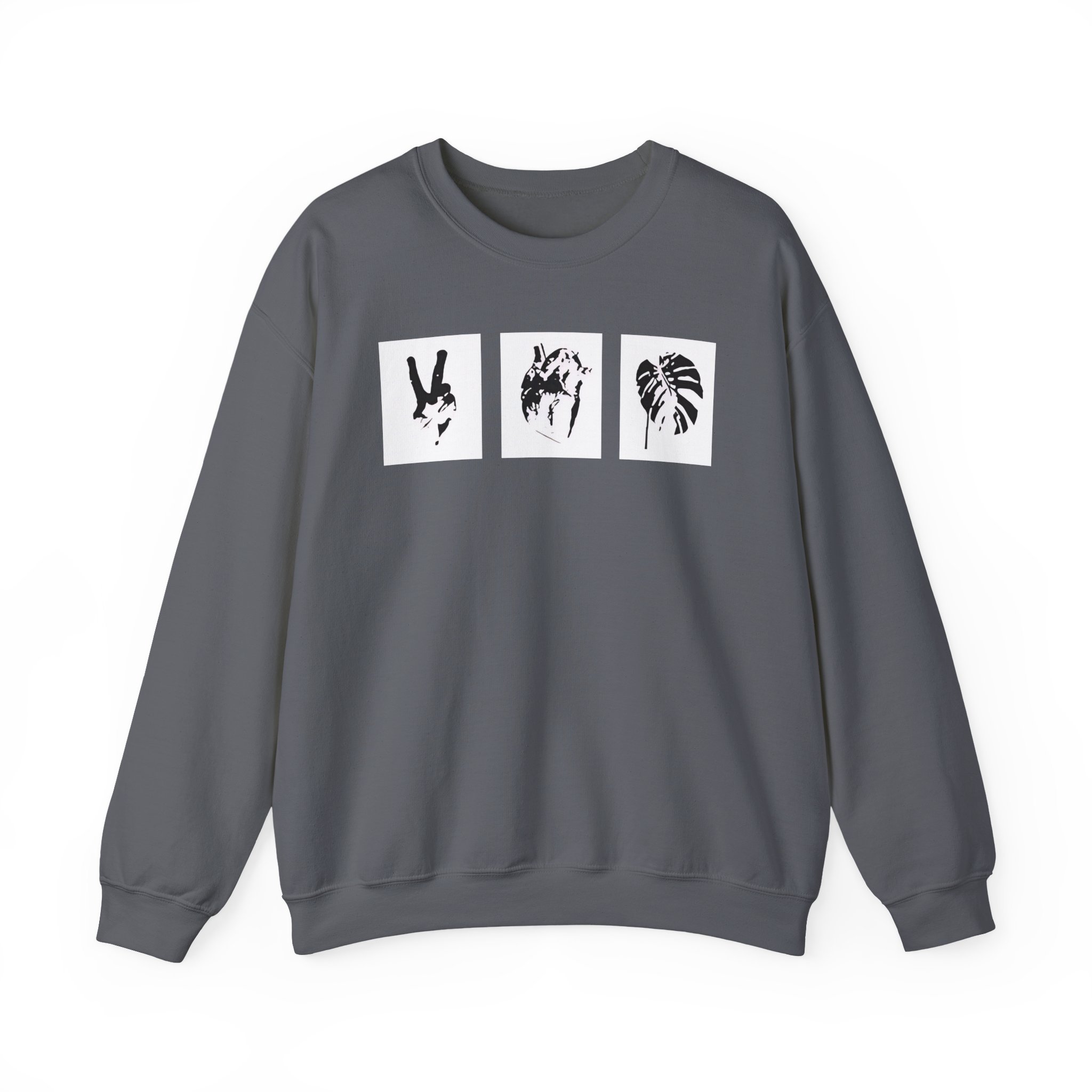 Mumbo Jumbo Peace, Love and Heavy Metal Unisex Heavy Blendâ„¢ Crewneck Sweatshirt