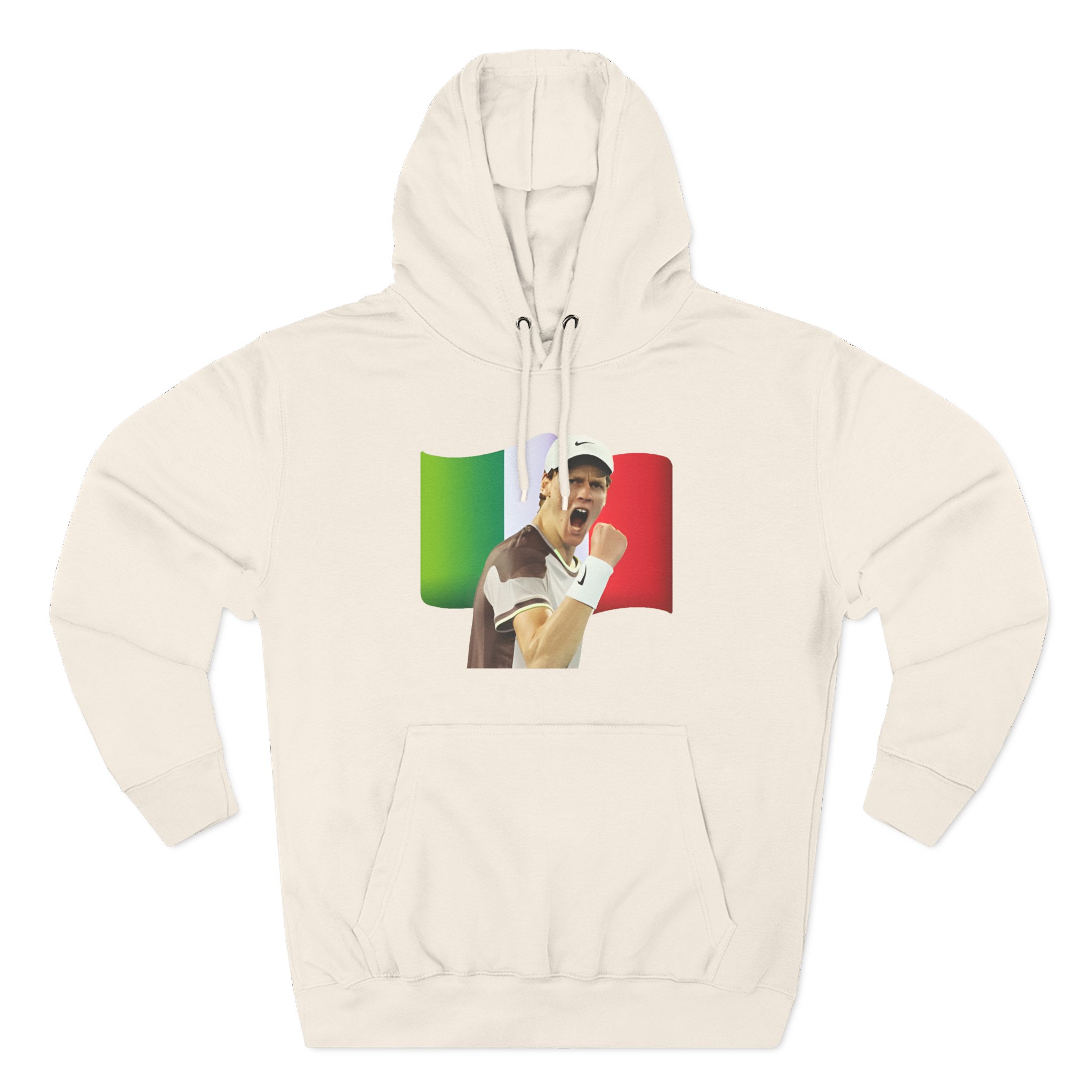 Jannik Sinner Italian Tennis Star Fan Three-Panel Fleece Hoodie