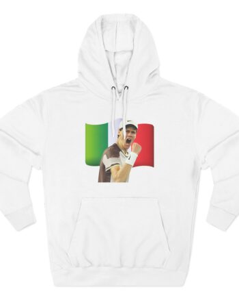 Jannik Sinner Italian Tennis Star Fan Three-Panel Fleece Hoodie