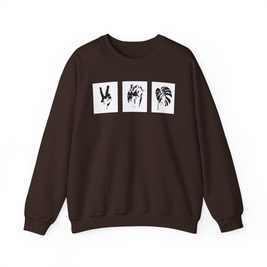 Mumbo Jumbo Peace, Love and Heavy Metal Unisex Heavy Blend™ Crewneck Sweatshirt