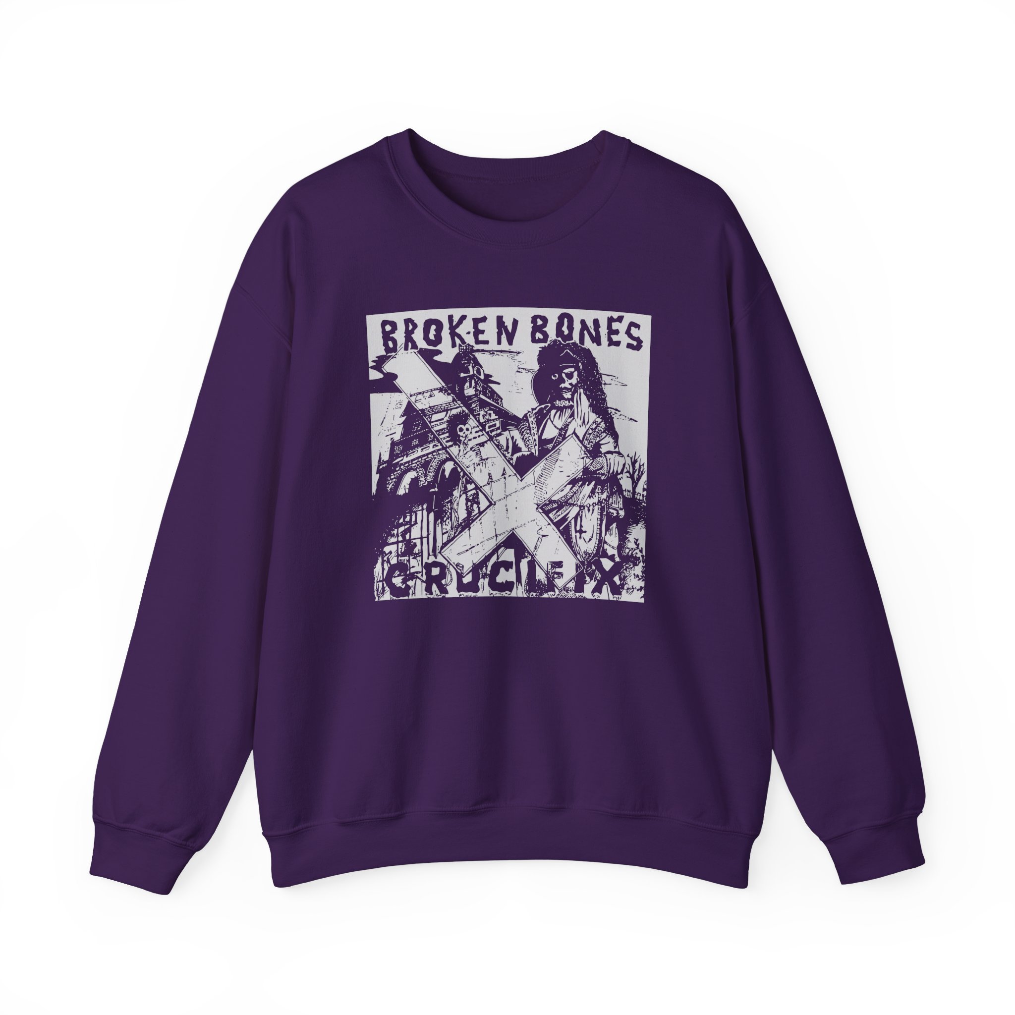 Broken Bones Crucifix Unisex Heavy Blend Crewneck Sweatshirt