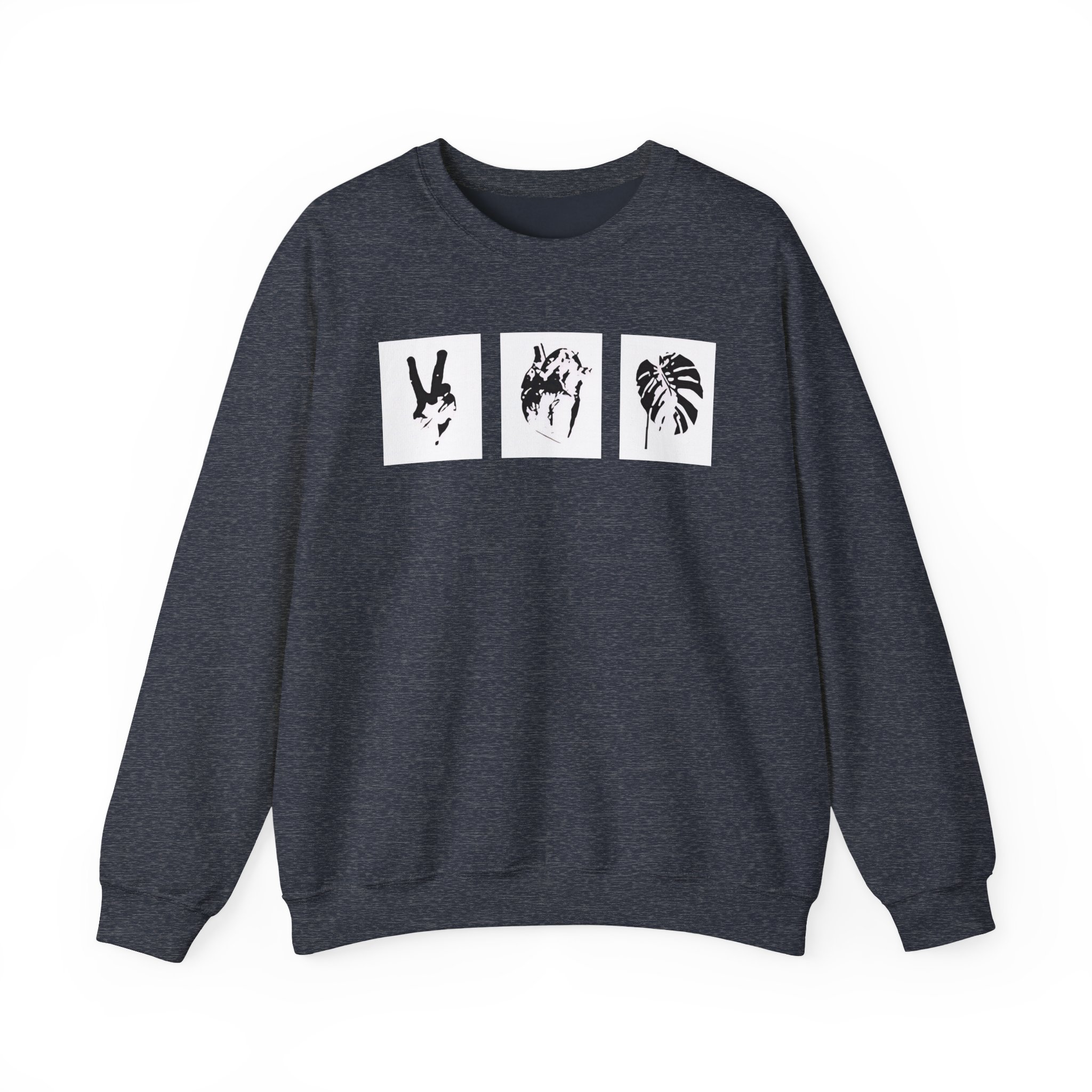 Mumbo Jumbo Peace, Love and Heavy Metal Unisex Heavy Blendâ„¢ Crewneck Sweatshirt