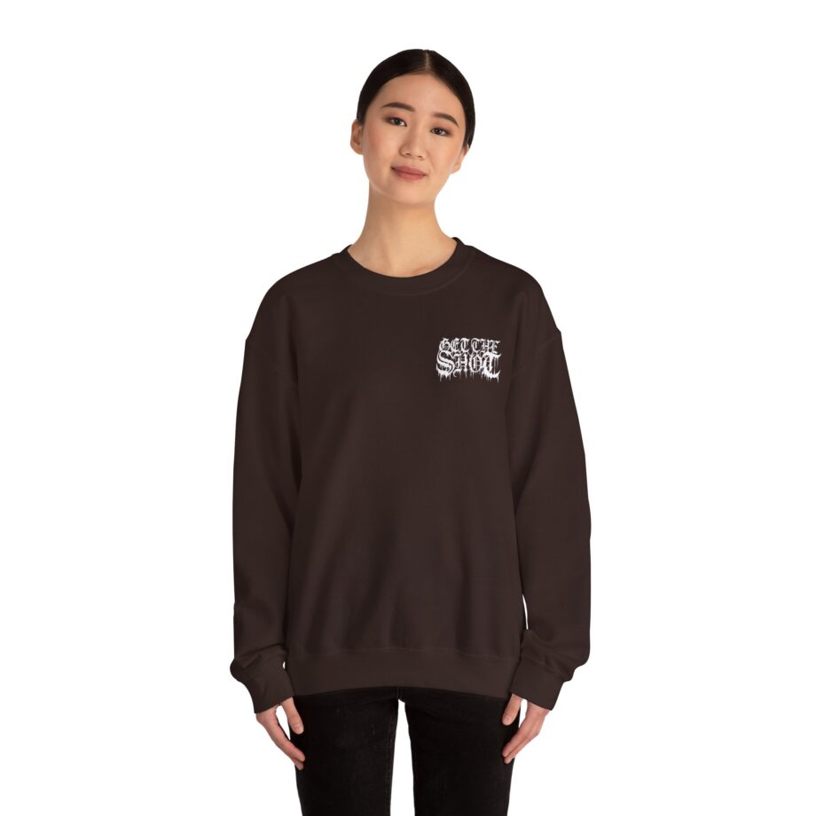 Get the Shot Merciless Destruction Unisex Heavy Blend™ Crewneck Sweatshirt