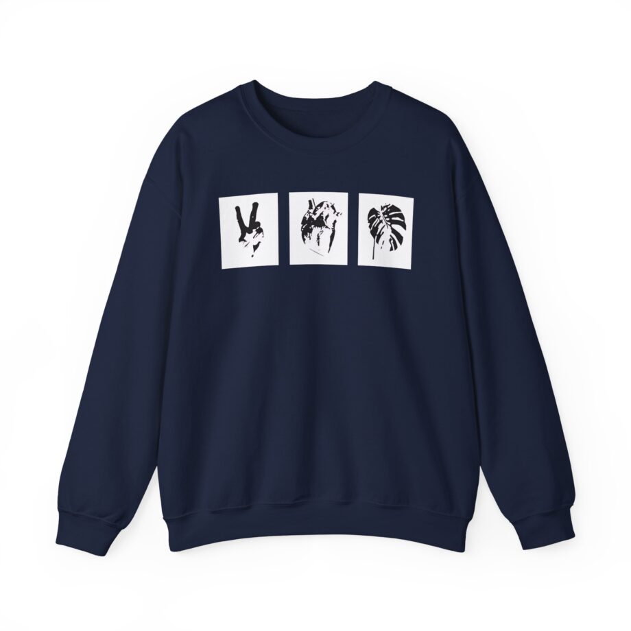 Mumbo Jumbo Peace, Love and Heavy Metal Unisex Heavy Blend™ Crewneck Sweatshirt