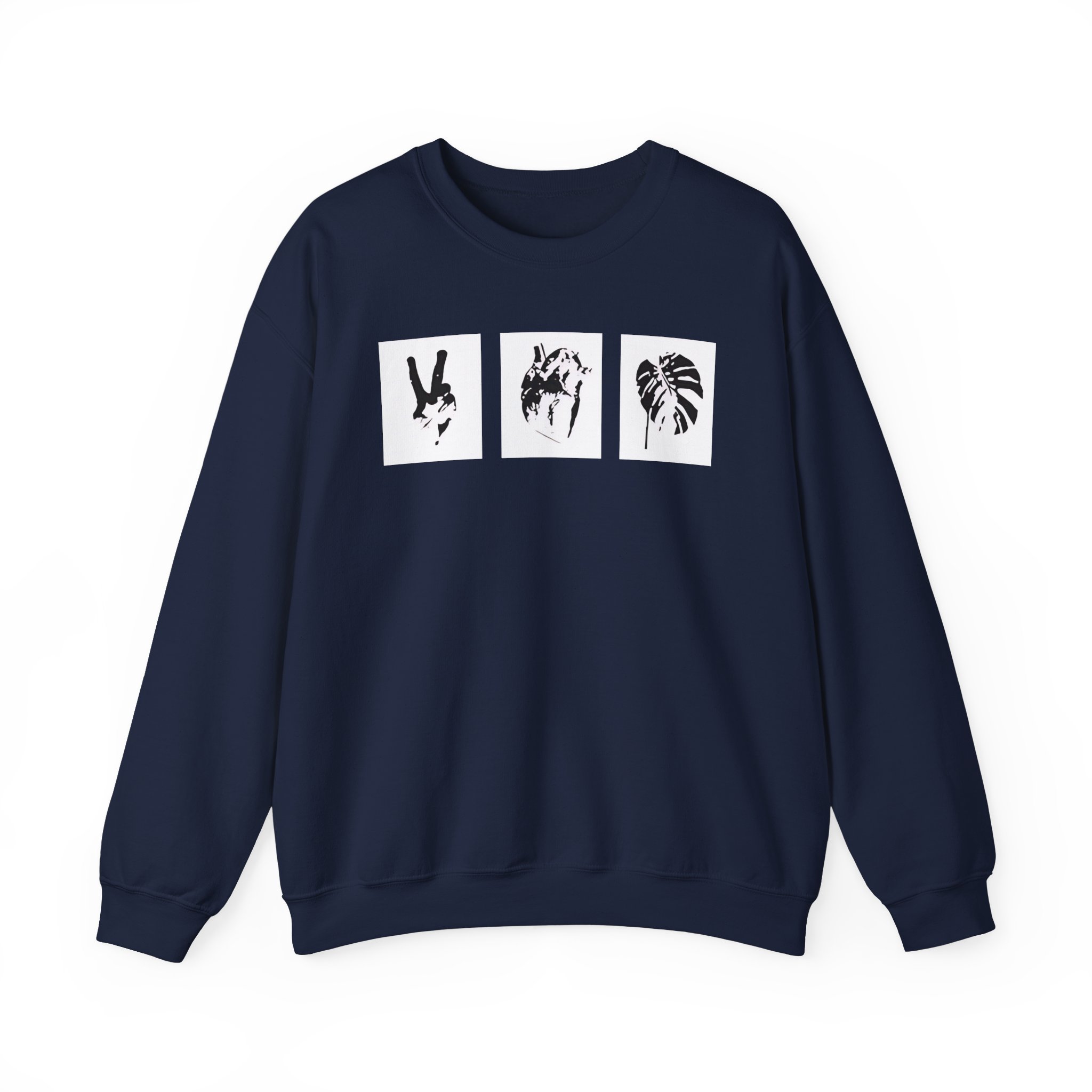 Mumbo Jumbo Peace, Love and Heavy Metal Unisex Heavy Blendâ„¢ Crewneck Sweatshirt