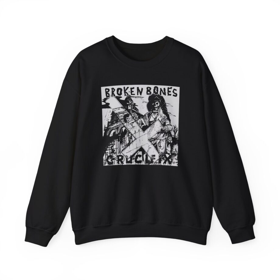 Broken Bones Crucifix Unisex Heavy Blend Crewneck Sweatshirt