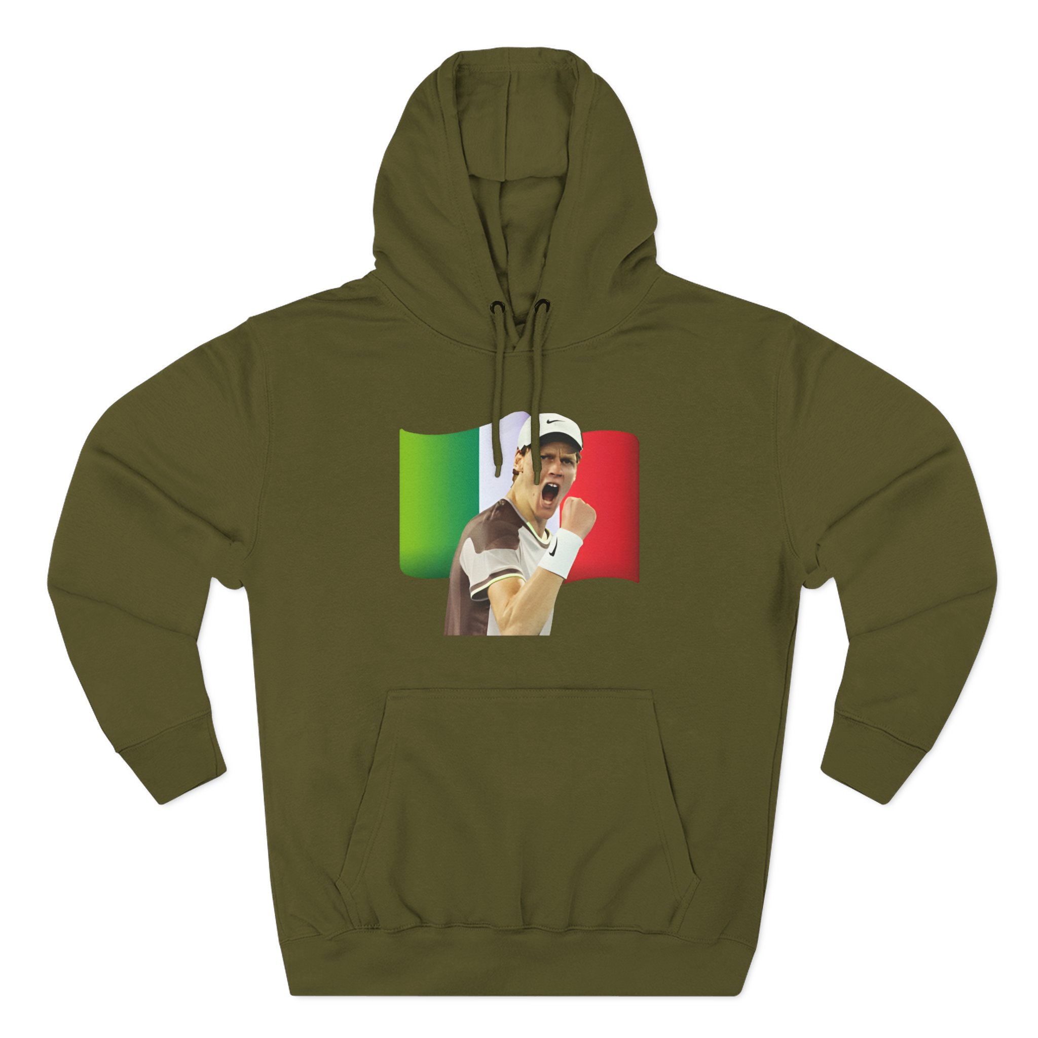 Jannik Sinner Italian Tennis Star Fan Three-Panel Fleece Hoodie