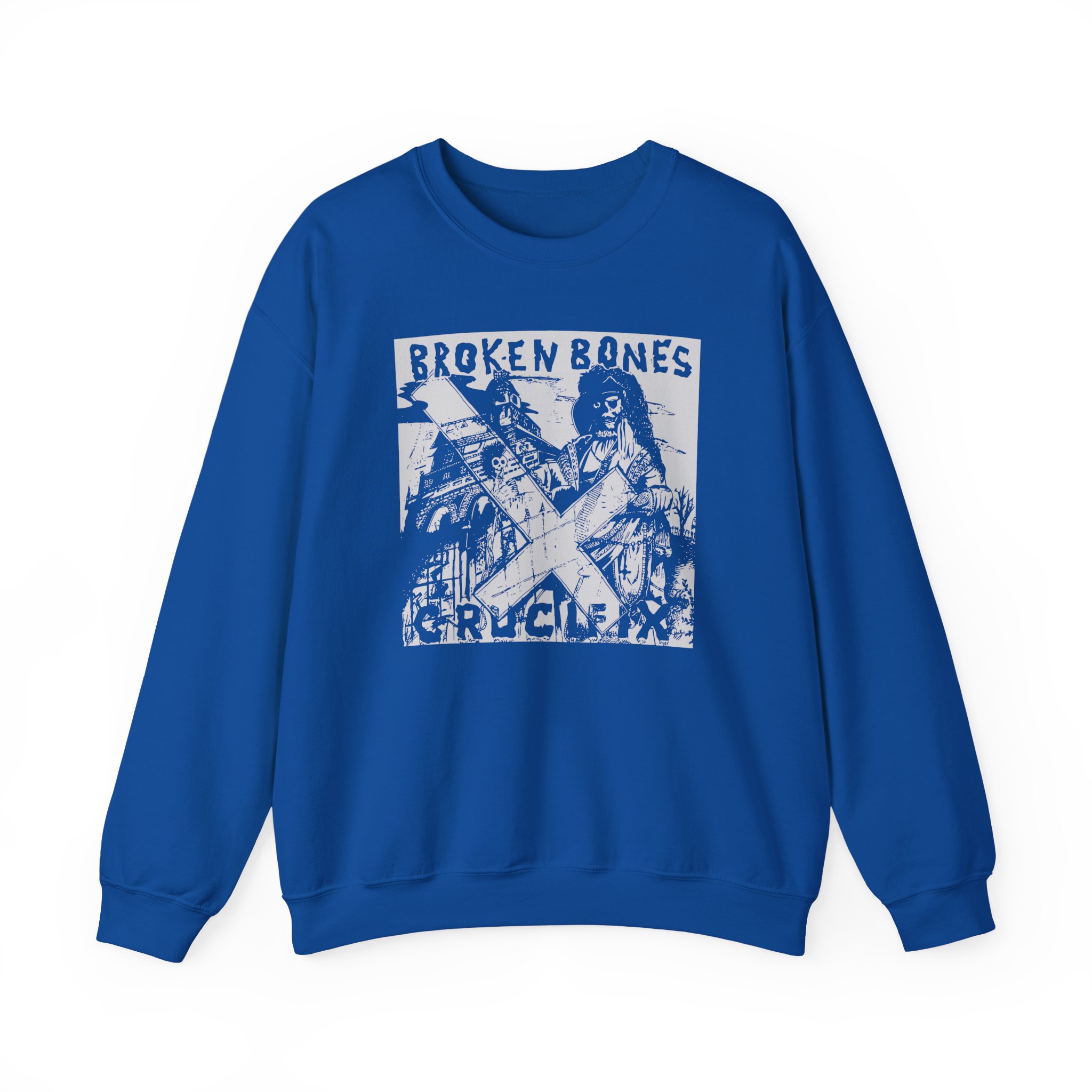 Broken Bones Crucifix Unisex Heavy Blend Crewneck Sweatshirt
