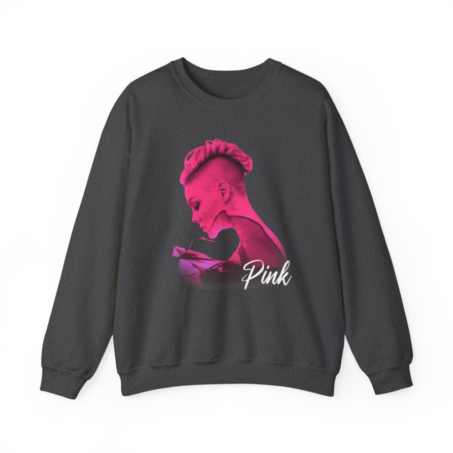 P!nk Silhouette Photo Peach Unisex Heavy Blend™ Crewneck Sweatshirt